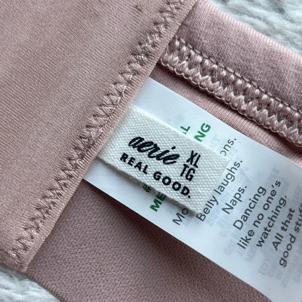 Aerie NWT lace up side comfort light rose pink bralette comfort leisure bra